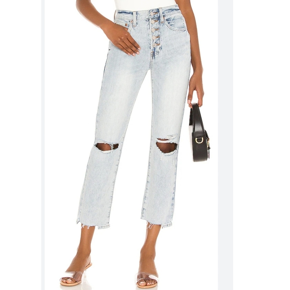 Pistola Charlie high rise straight jeans light wash Granada size 26